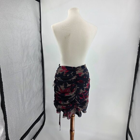 Bar III Womens Ruched Mini Skirt Size 2 Floral Print Polyester Blend - Picture 8 of 12